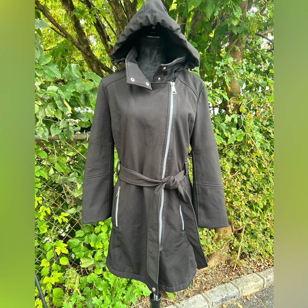 Calvin Klein women’s soft shell jacket coat with removable hood sz XL